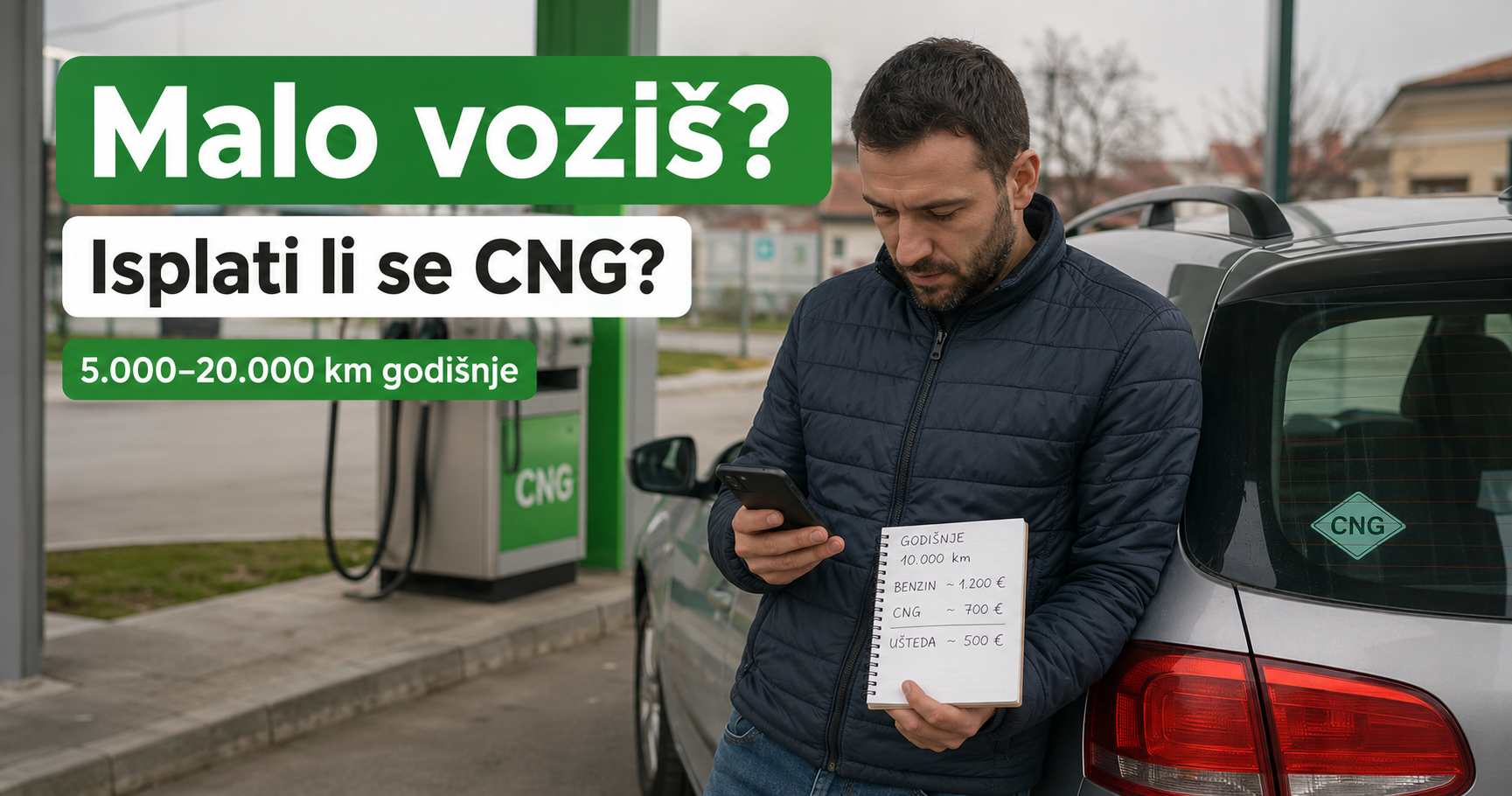 Da li se isplati CNG ako vozis malo racunica za 5.000-20.000 km godisnje