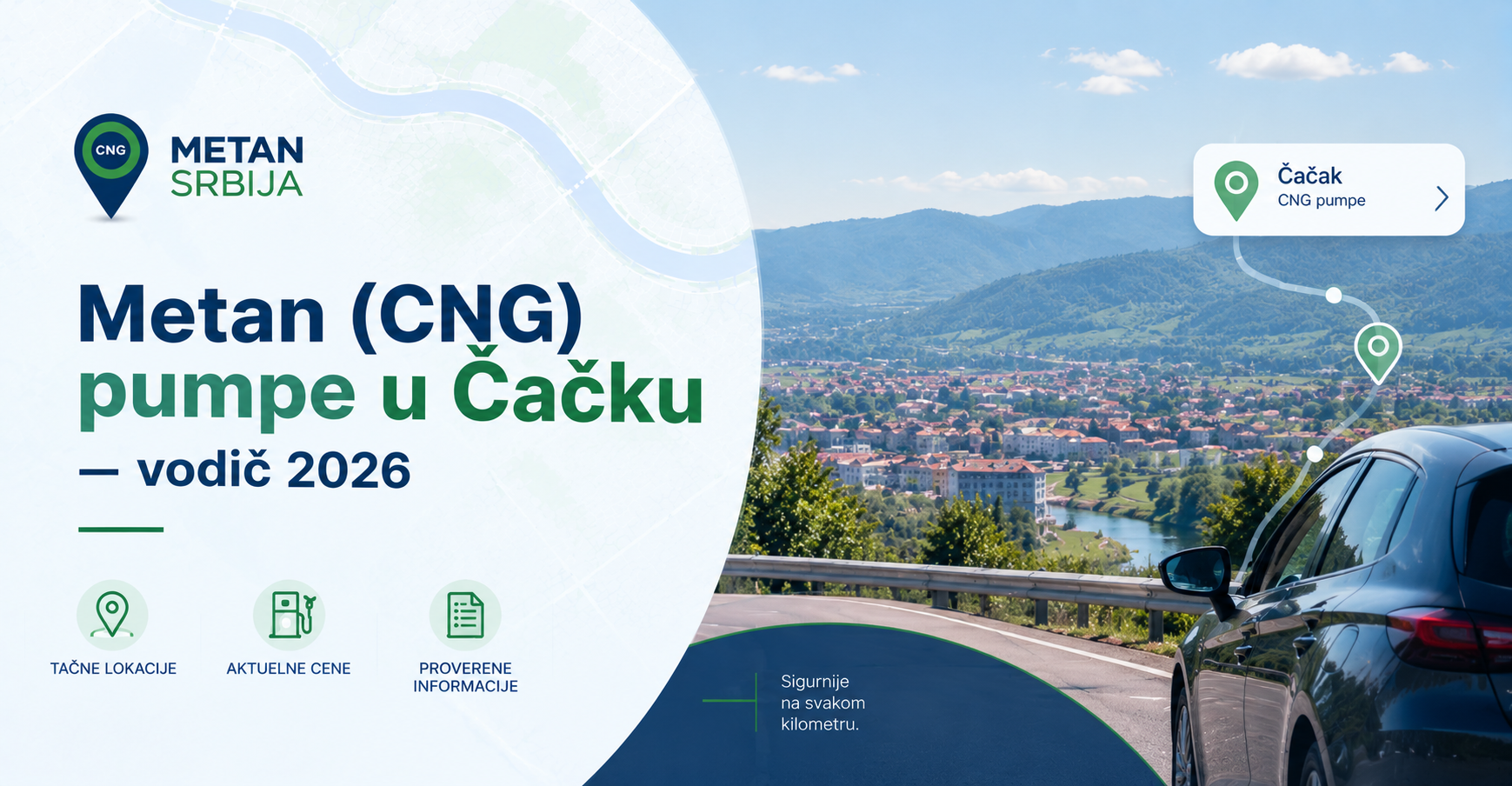 Metan (CNG) pumpe u Čačku - vodič 2026